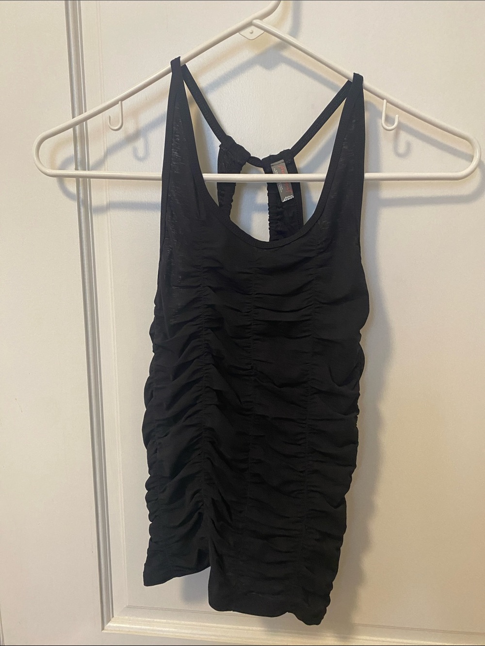 Free people movement Sz M Black Ruched Racerback Women's Tank Top NWT